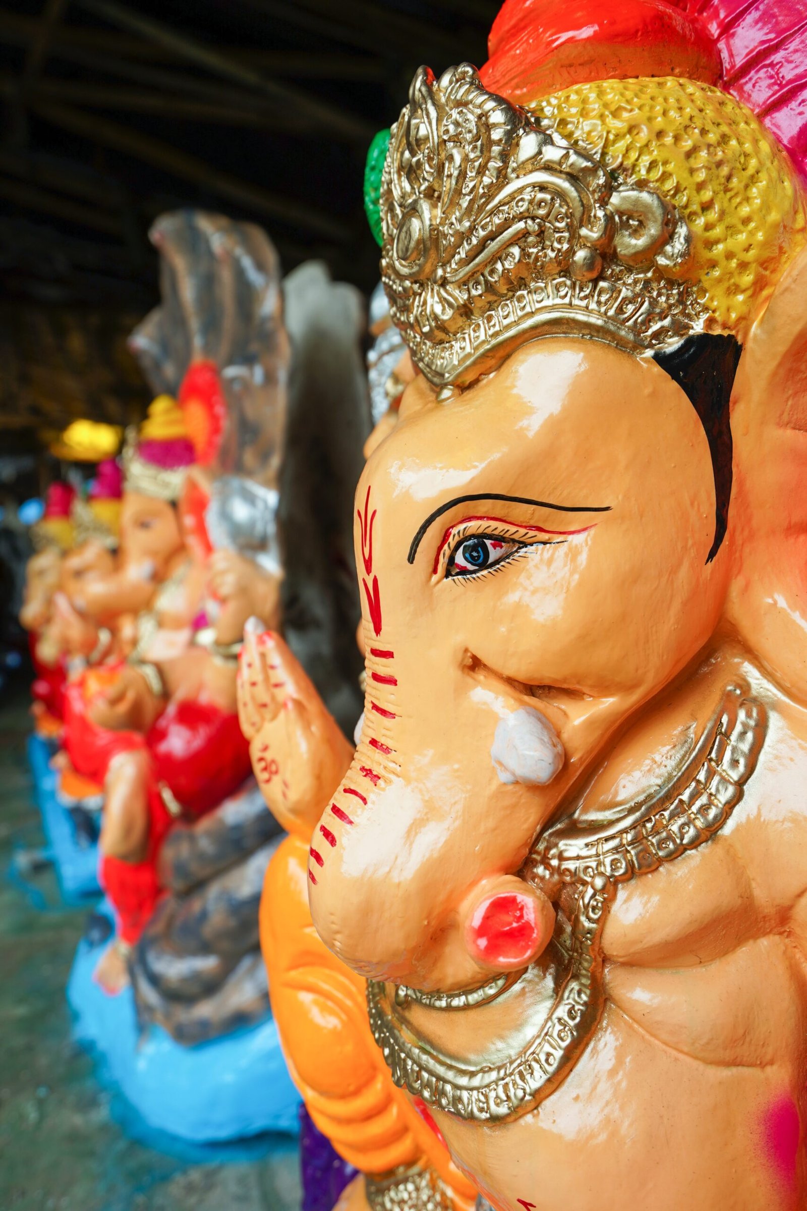 a close-up of a statue